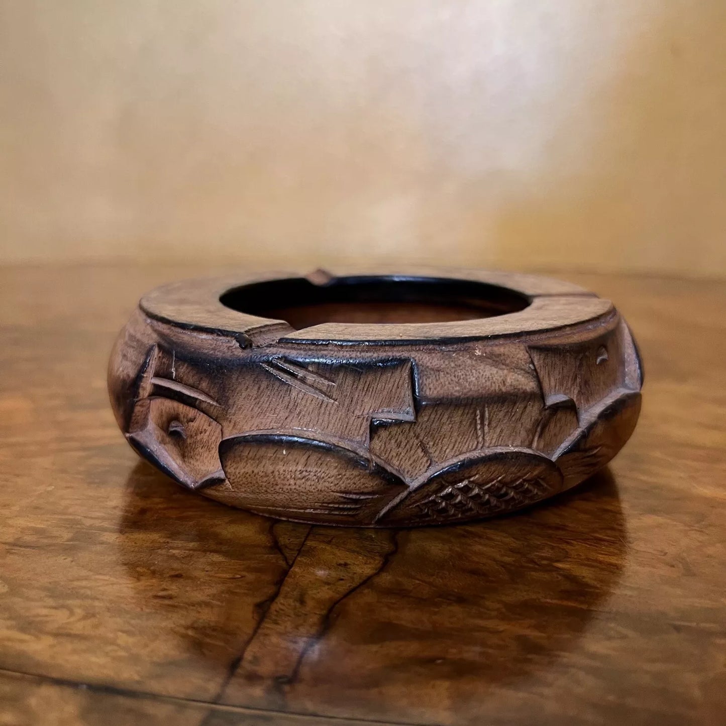 Vintage Bali Wooden Ashtray