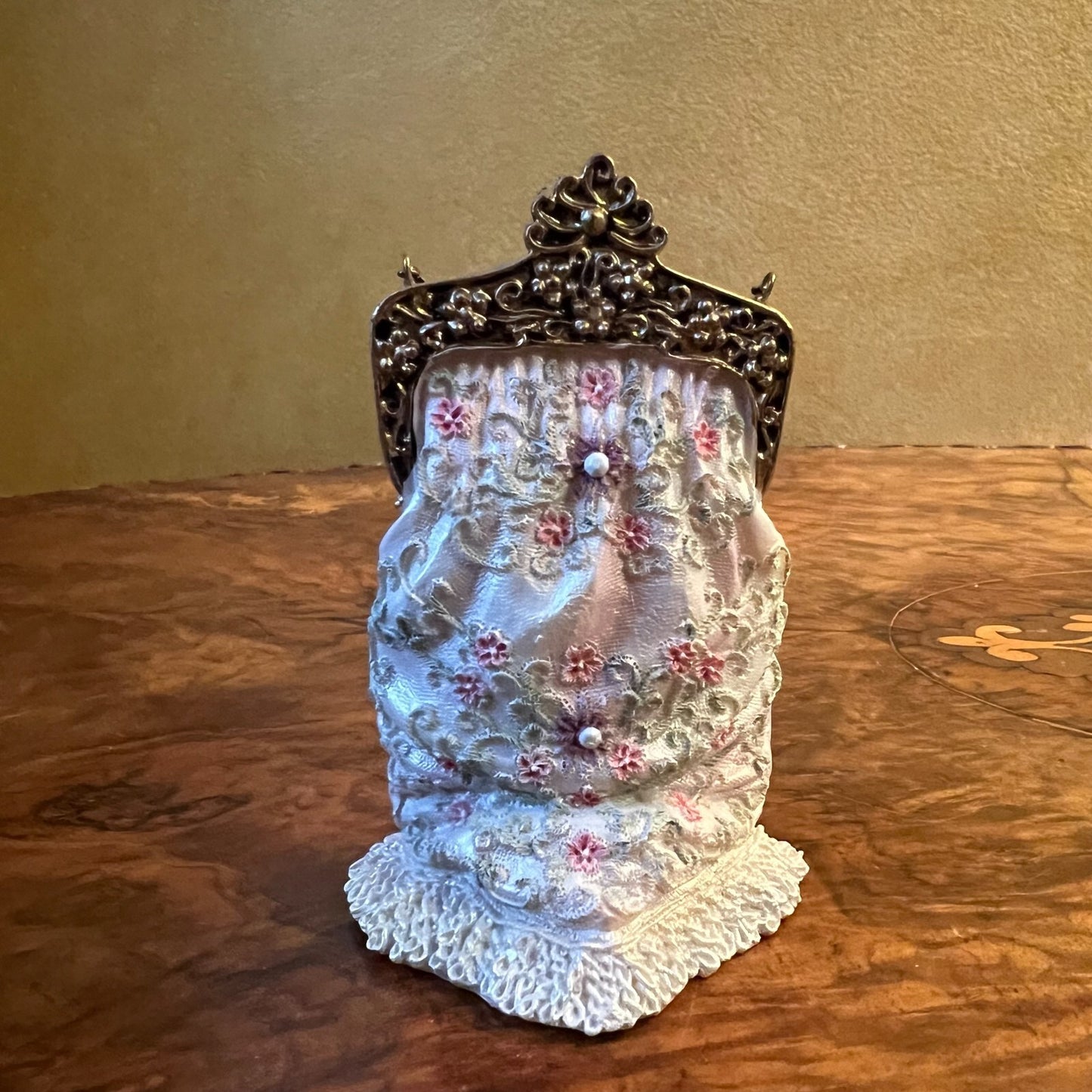 Vintage Avon Ceramic Miniature Purse Ornament 