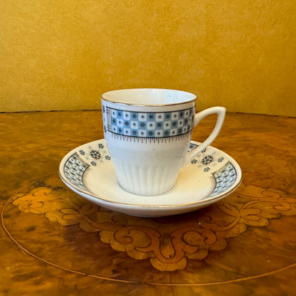 Vintage Blue & White Patter Coffee Cup & Saucer 