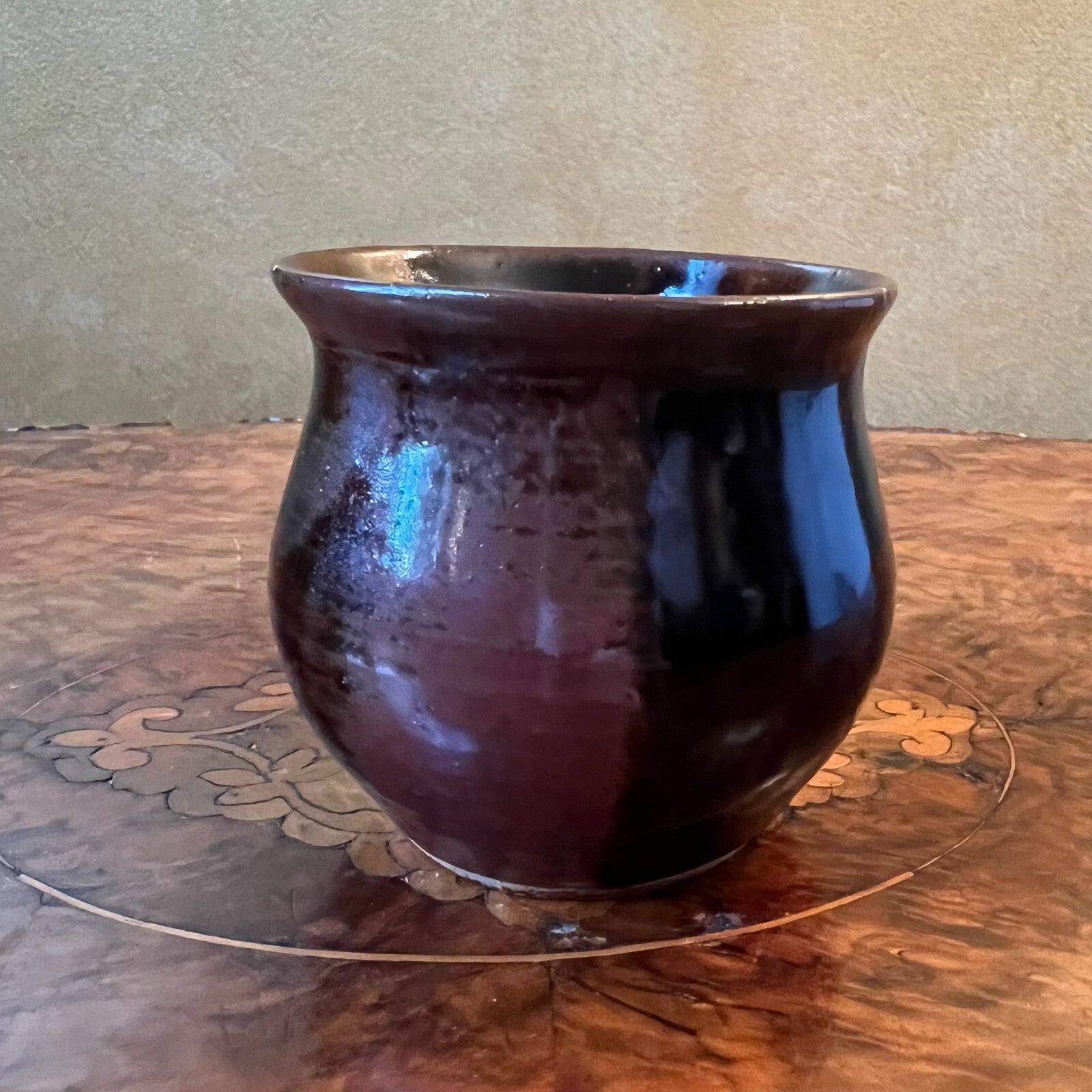 Vintage Brown Pottery Vase 