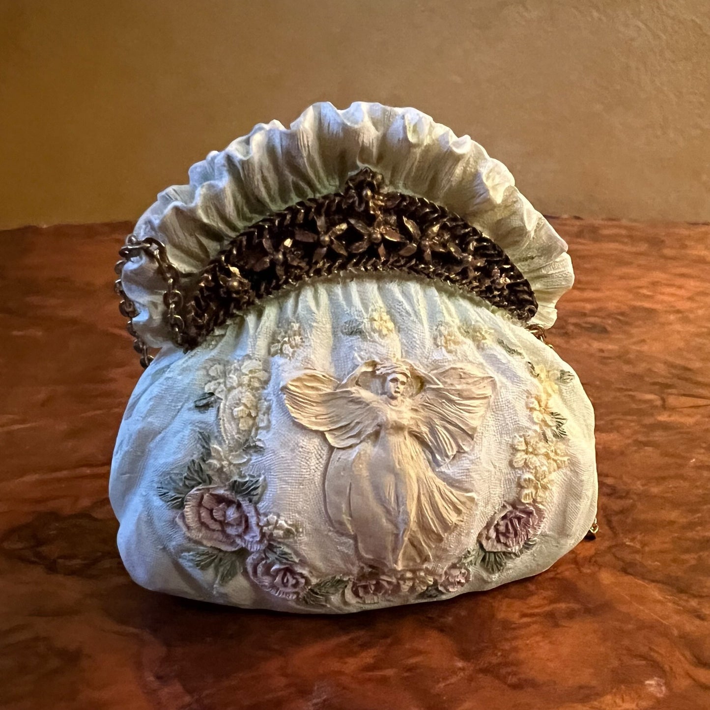 Vintage Ceramic Miniature Purse Ornament 