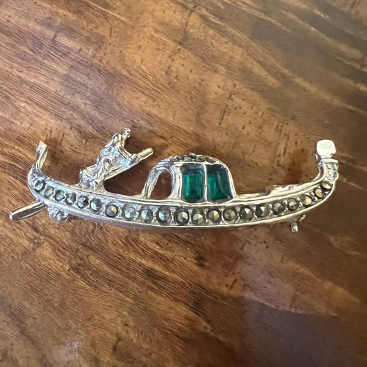 Vintage Costume Boat Brooch