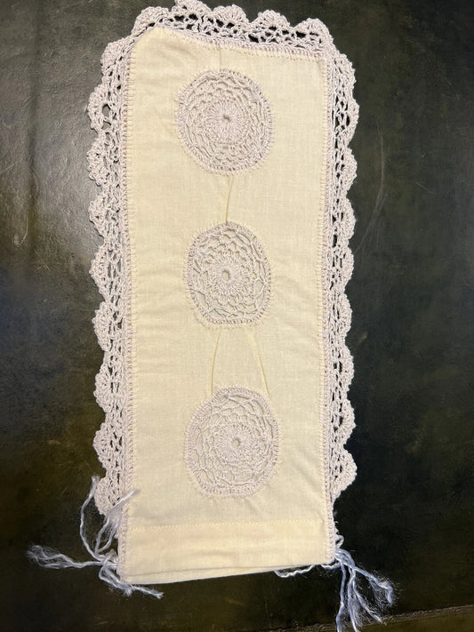 Vintage Cotton Crochet Pouch Doily