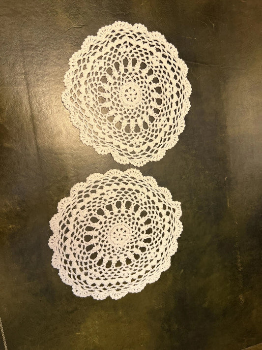 Vintage Crochet Doily's Pair