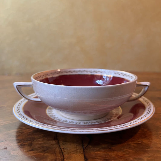 Vintage Crown Ducal Soup Bowl & Saucer 
