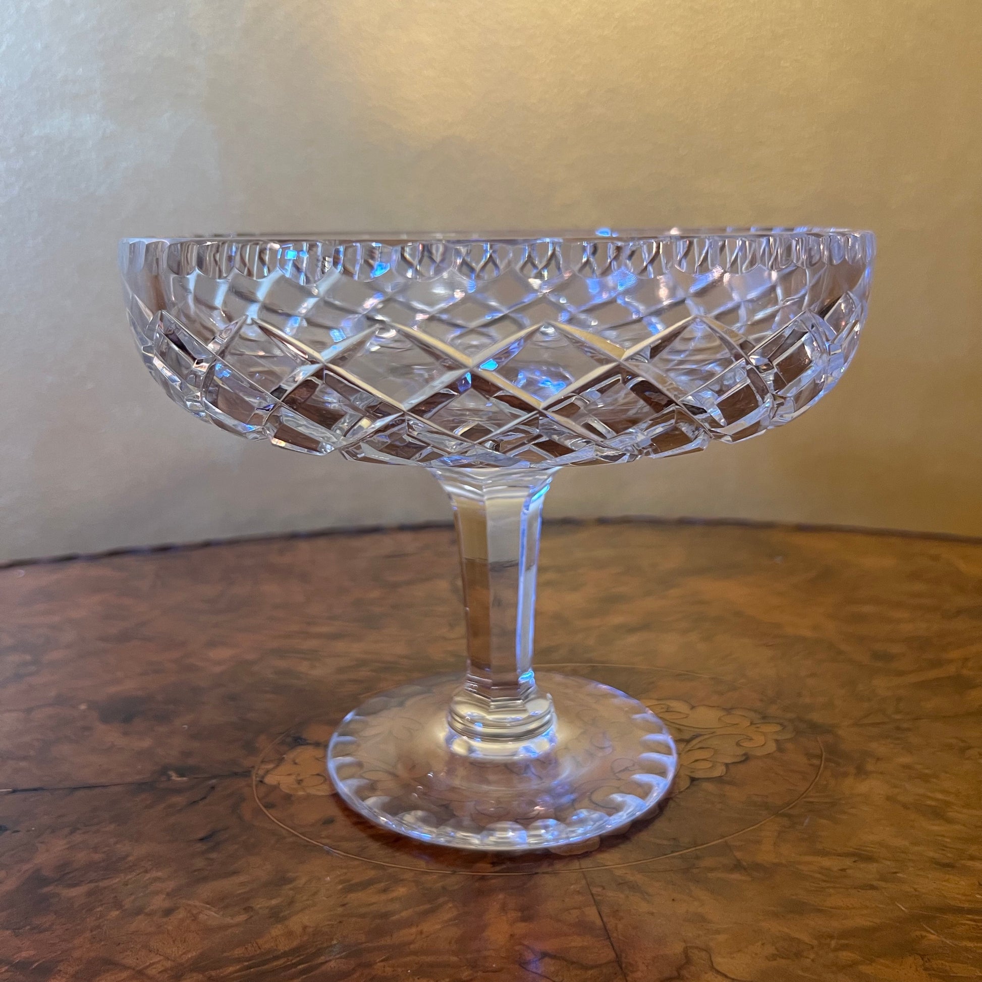Vintage Crystal Bowl On Stand 