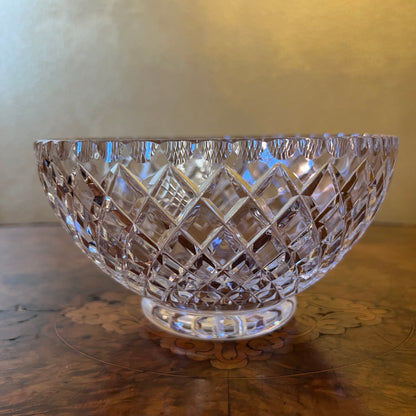 Vintage Crystal Diamond Cut Bowl 