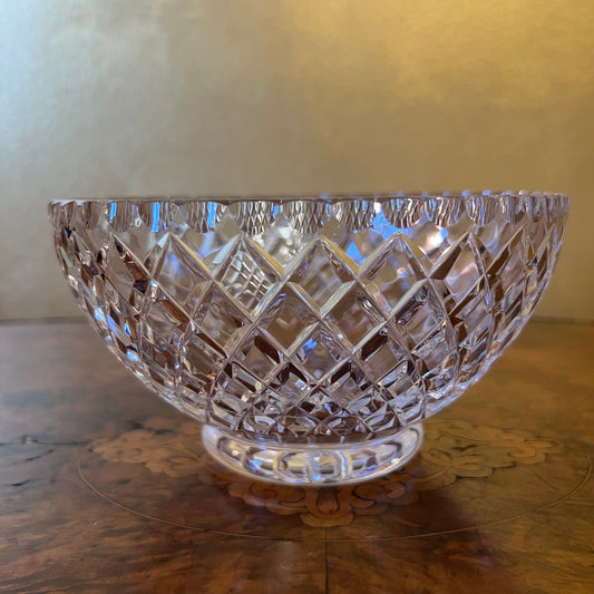 Vintage Crystal Diamond Cut Bowl 