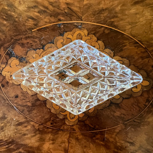 Vintage Crystal Diamond Dish 