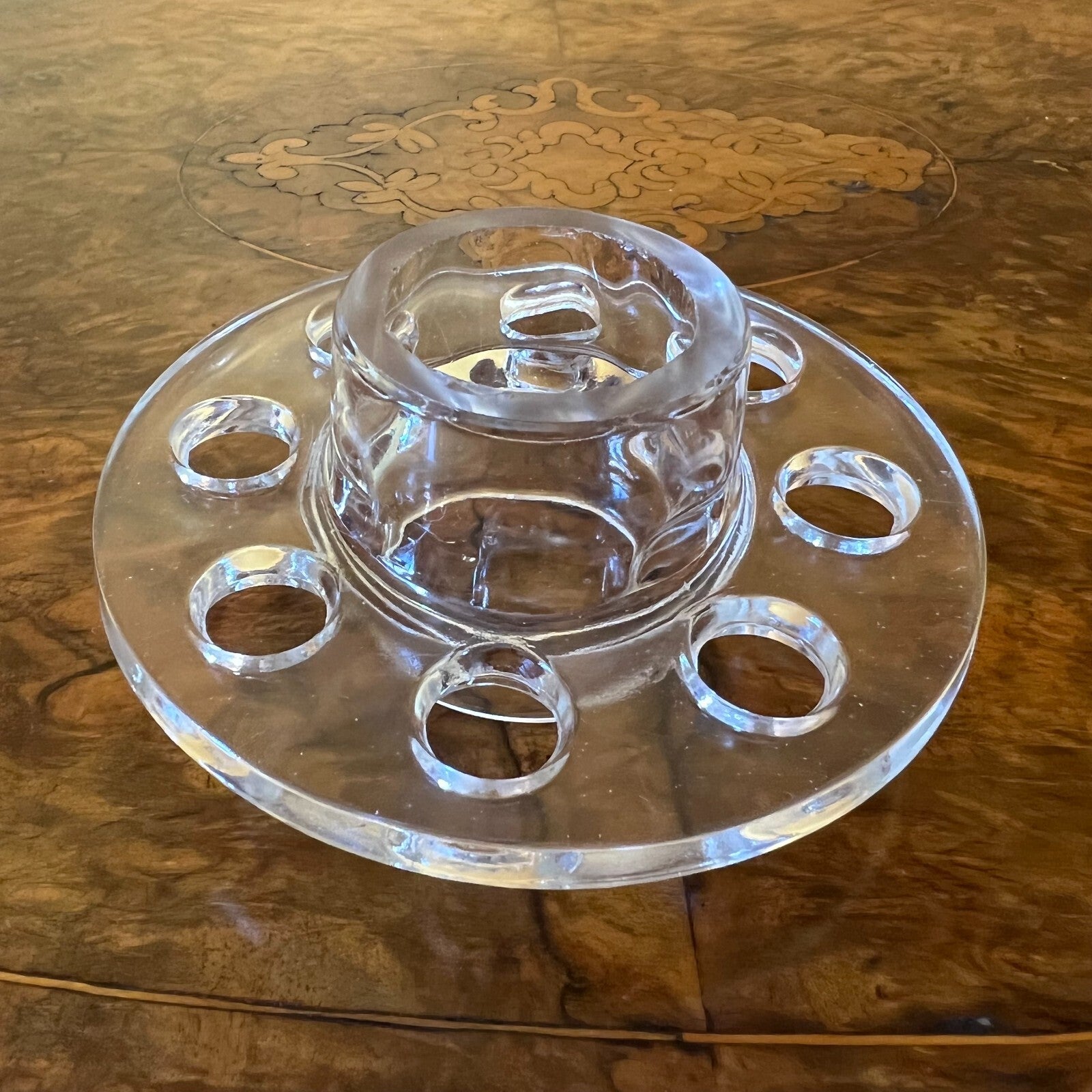 Vintage Flower Glass Frog Holes 