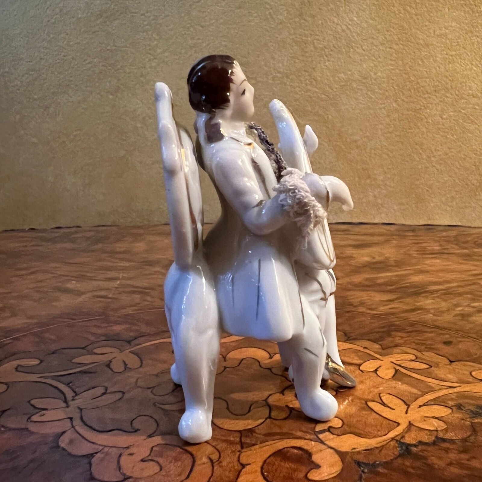 Vintage German Man Sitting Cravat  Figurine