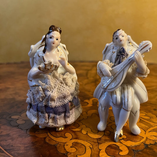 Vintage German Man & Women Figurines 