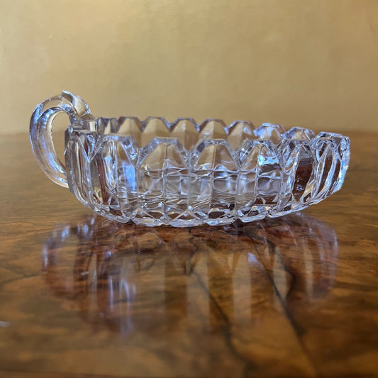Vintage Glass Bowl With Handle 