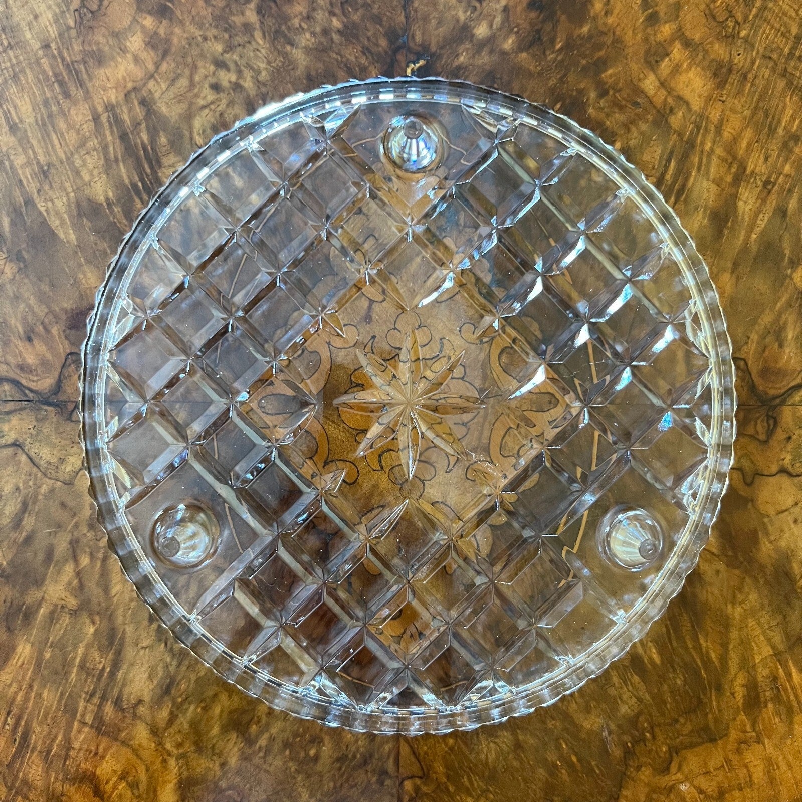 Vintage Glass Cake Plate On 