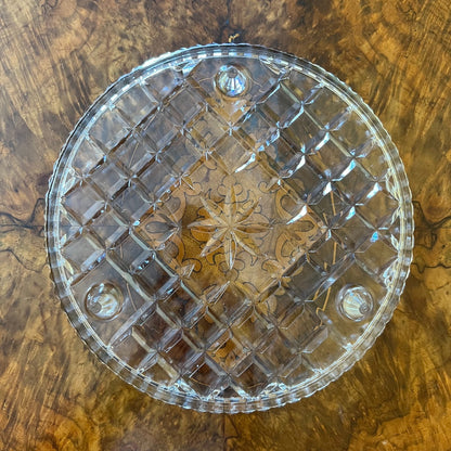 Vintage Glass Cake Plate On 