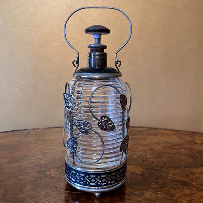 Vintage Glass Floral Canister 