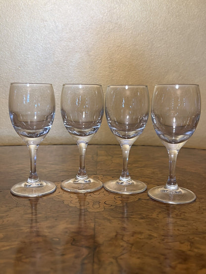 Vintage Glass Port Glasses Set Of Four 