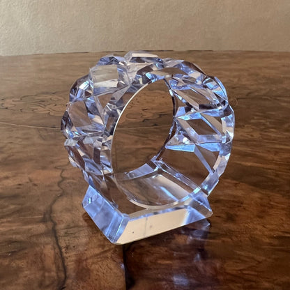 Vintage Glass Round Napkin Holder 