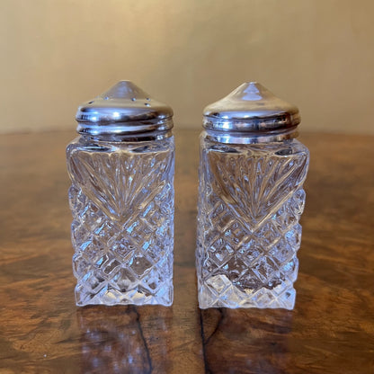 Vintage Glass Salt & Pepper Shakeres 