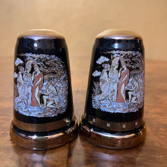Vintage Greece 24k Gold Salt & Pepper Shaker