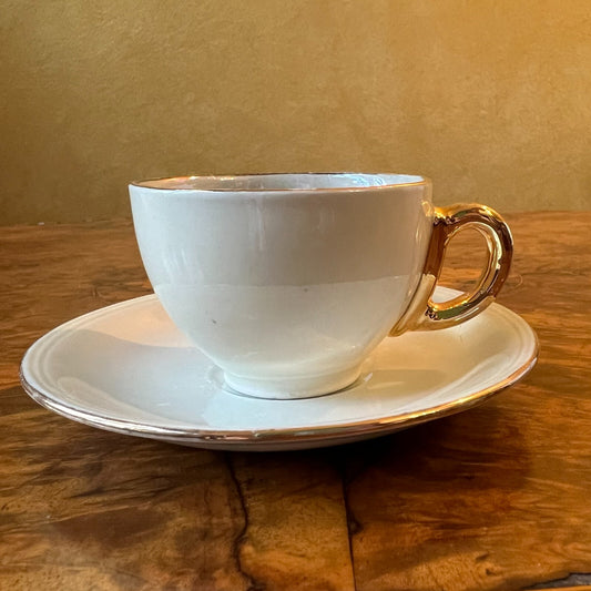 Vintage Grindley Pearl Light Aqua/Cream Coffee Cup & Saucer 