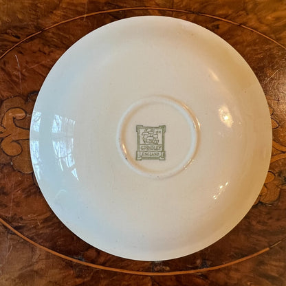 Vintage Grindley Pearl Light Aqua/Cream Demitasse Saucer Plate 