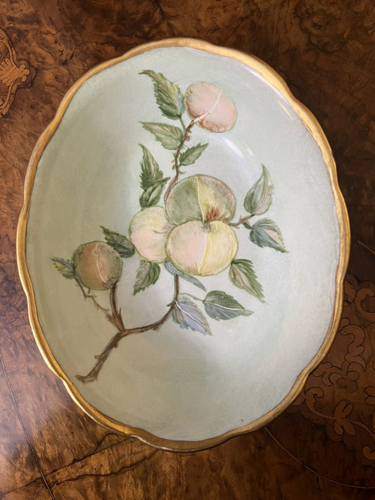 Vintage Hand Painted Fruit Print Bowl 
