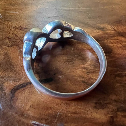 Vintage Heart Infinity Sterling Silver Ring Size 9