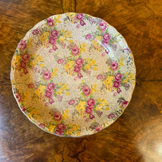 Vintage Japanese Chintz Print Bowl 