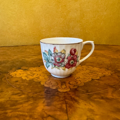 Vintage Japanese Floral Print Coffee Cup 