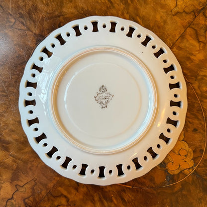 Vintage Japanese Pink Floral Lusterware Saucer 