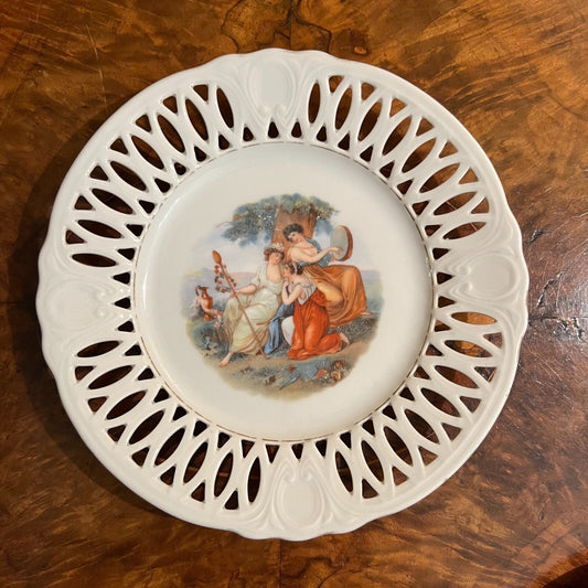 Vintage Ladies Print Cut Out Plate 