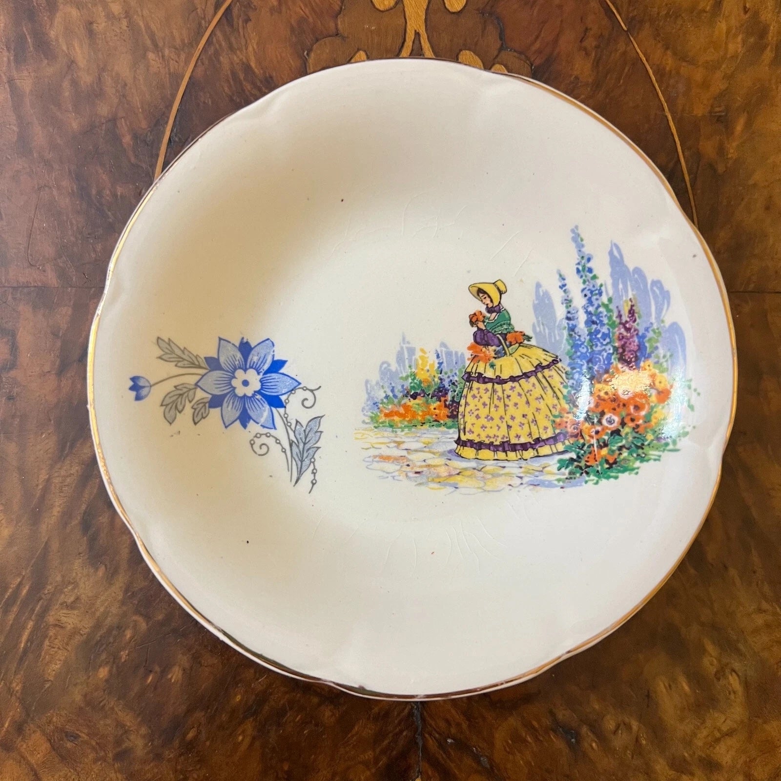 Vintage Lady Crinoline Small Bowl Dish