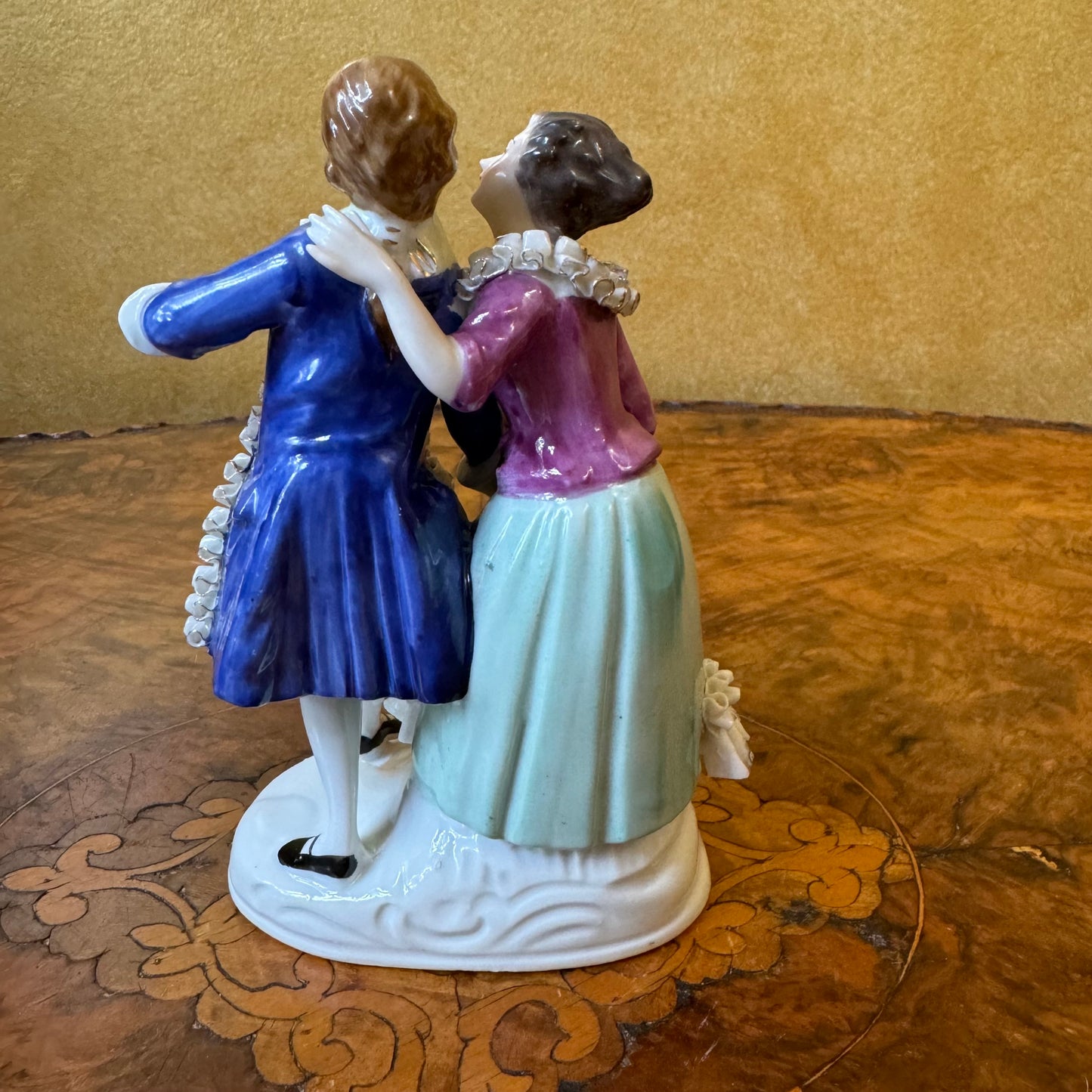 Vintage Lady & Man Porcelain Figurine Statue 