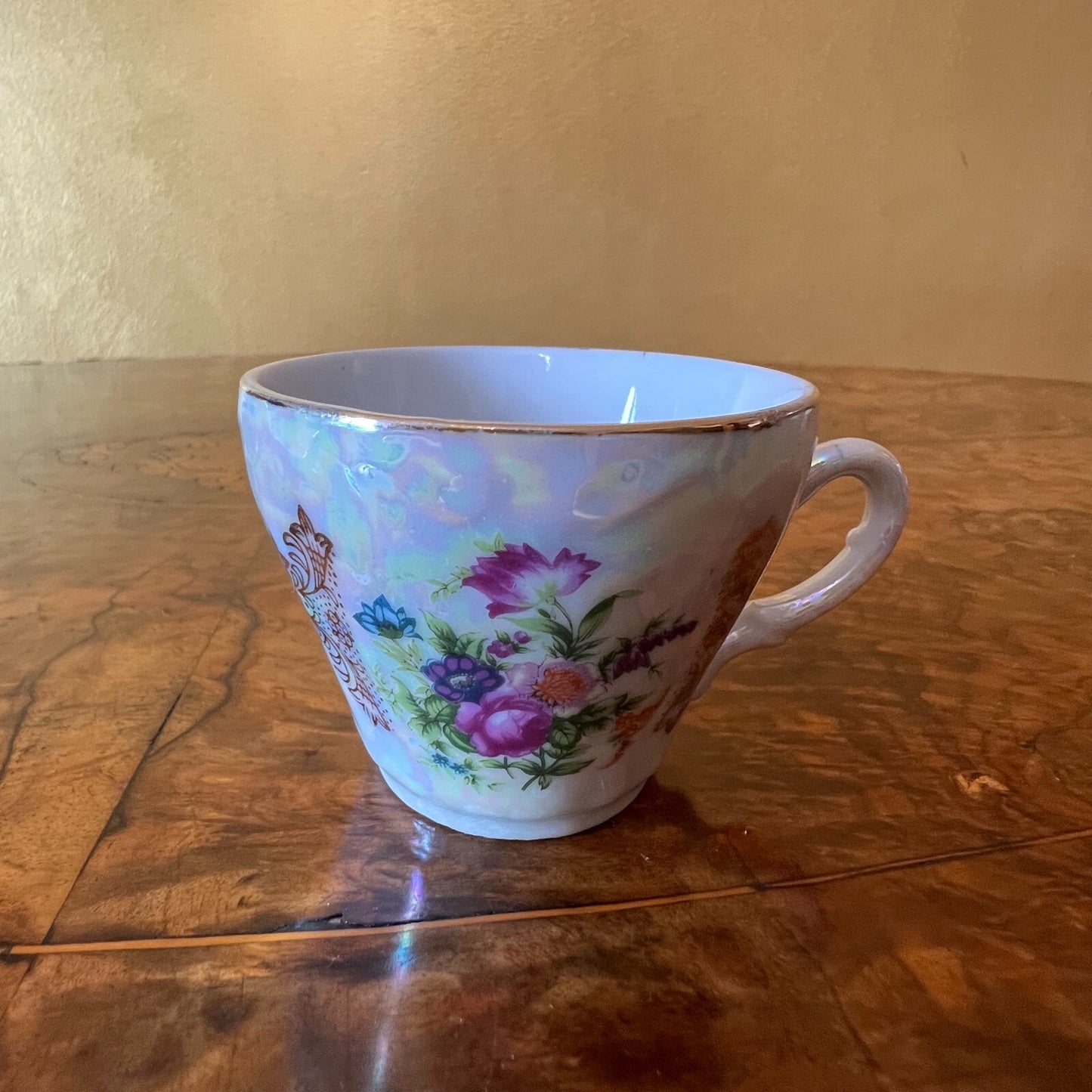 Vintage Lustreware Japanese 4 Demitasse Coffe Cups 
