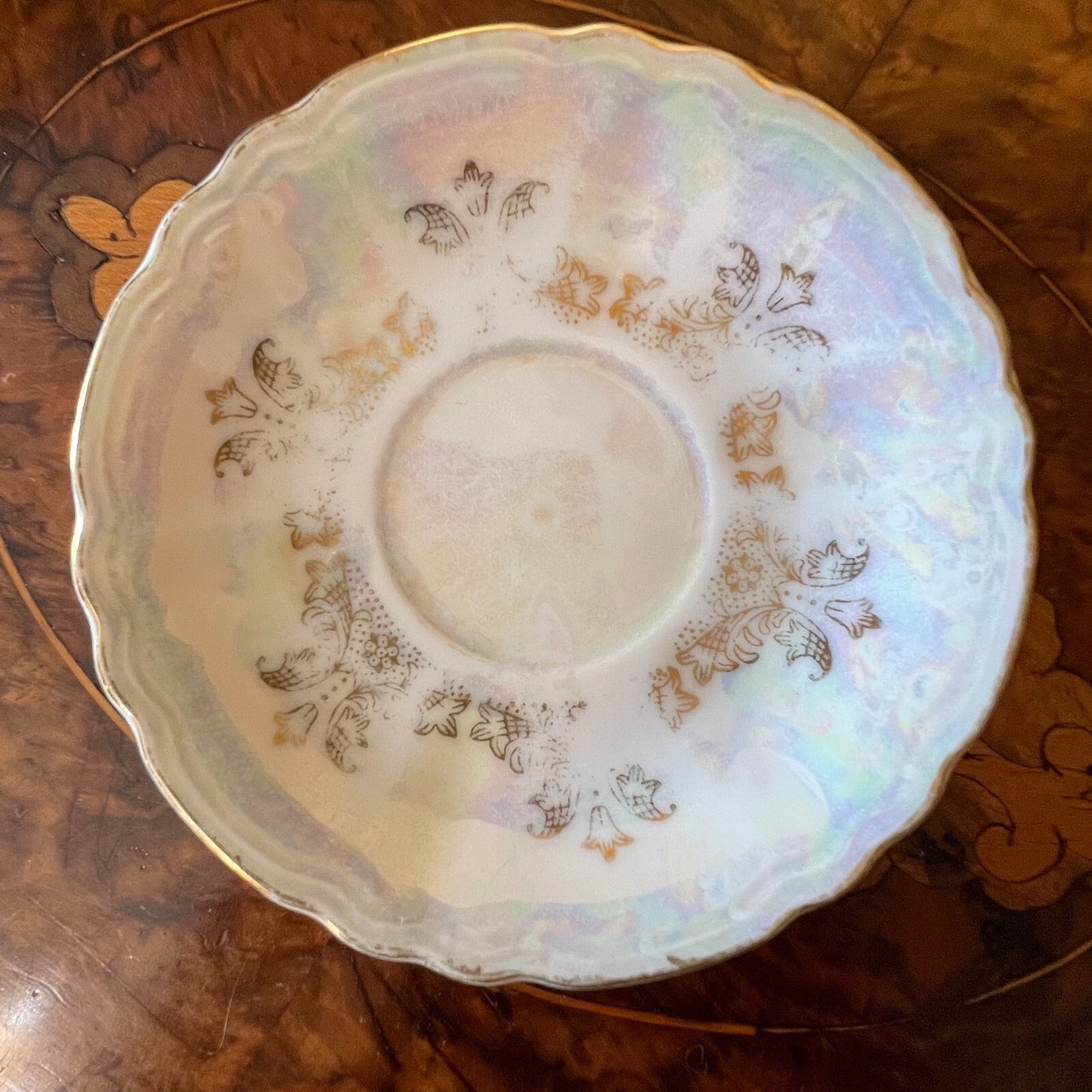 Vintage Lustreware Japanese 4 Demitasse Saucer Plate