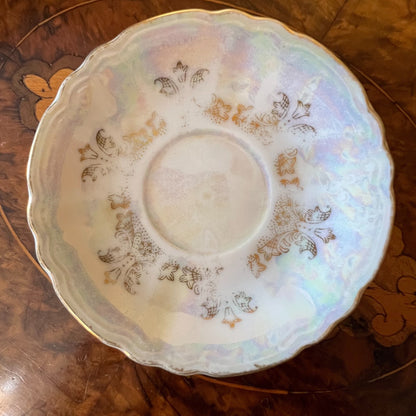 Vintage Lustreware Japanese 4 Demitasse Saucer Plate