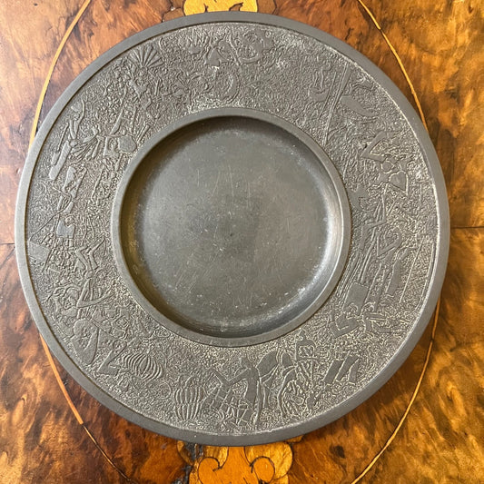 Vintage Malaysia Selangor Pewter Plate 