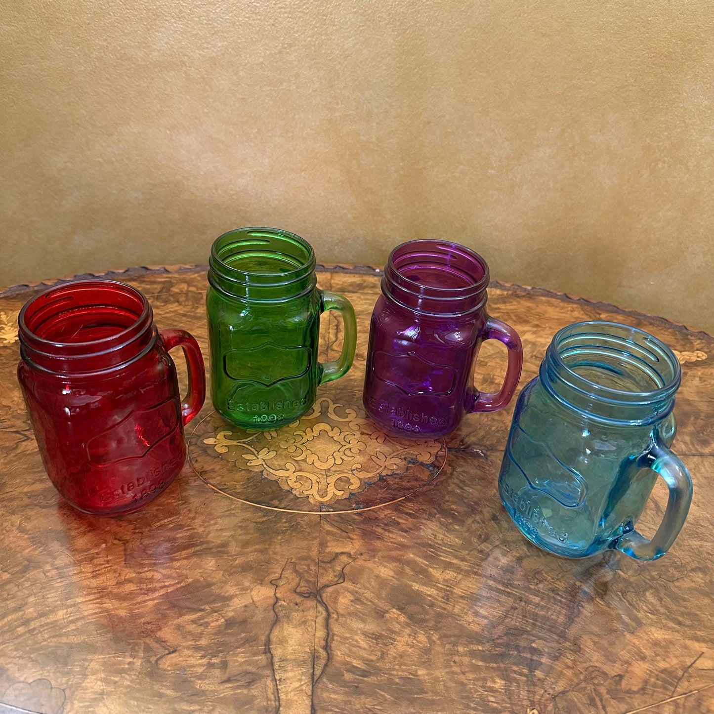 Vintage Mason Coloured Jar Set 