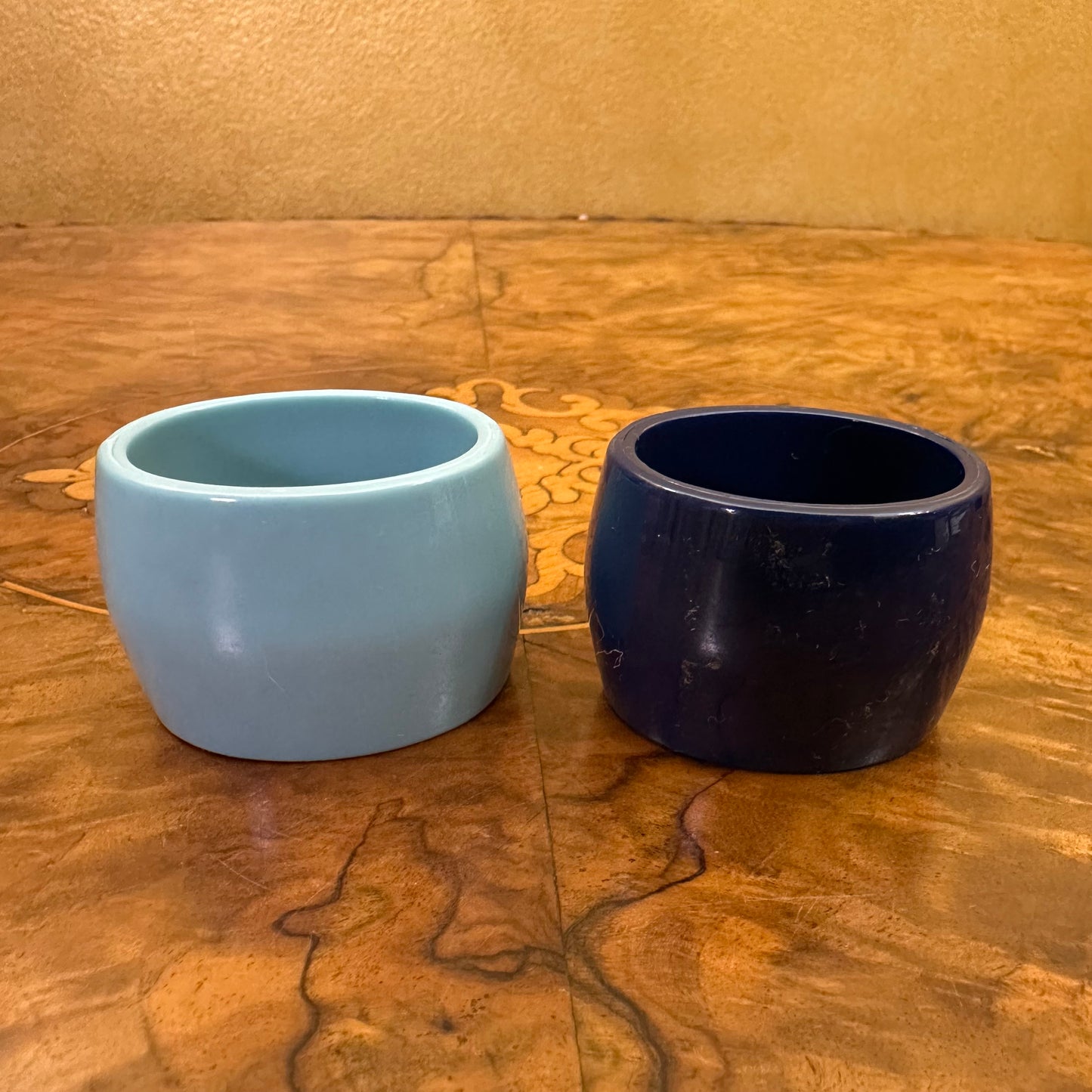 Vintage Melamine Coloured Set Of Six Napkin Rings 