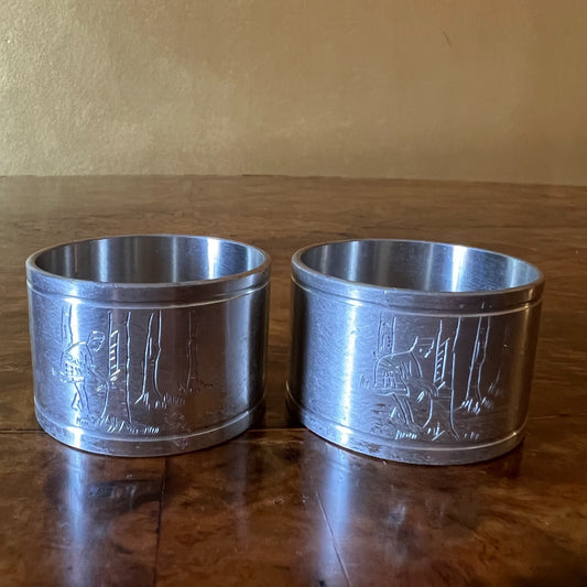 Vintage Metal Napkin Rings Pair 