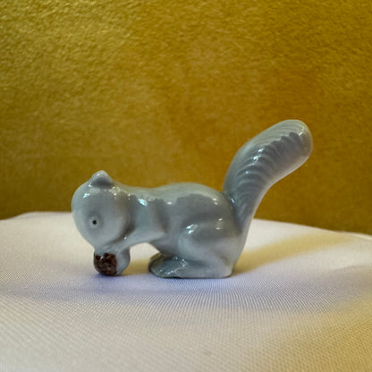 Vintage Miniature Squirrel Eating A Nut 