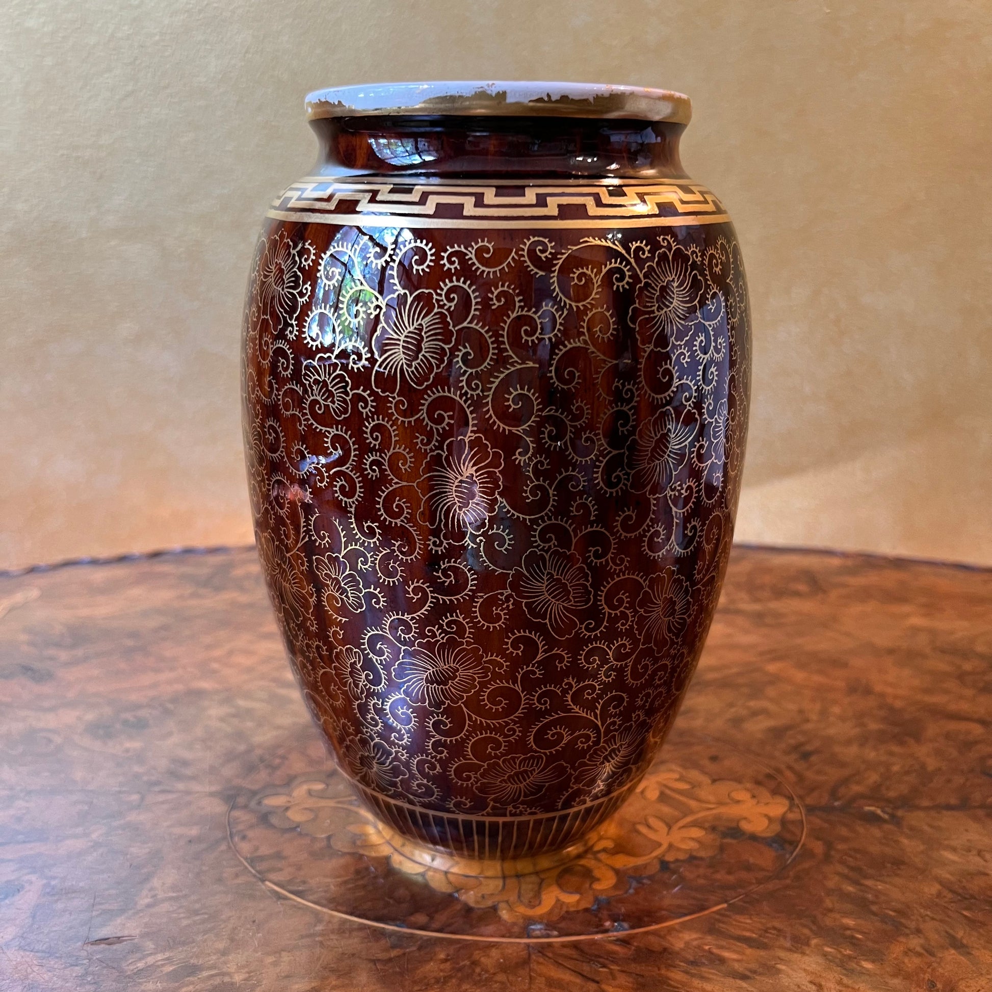 Vintage Mintons Burgundy Gold Vase