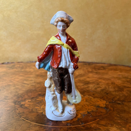 Vintage Musician Boy Figurine Statue 