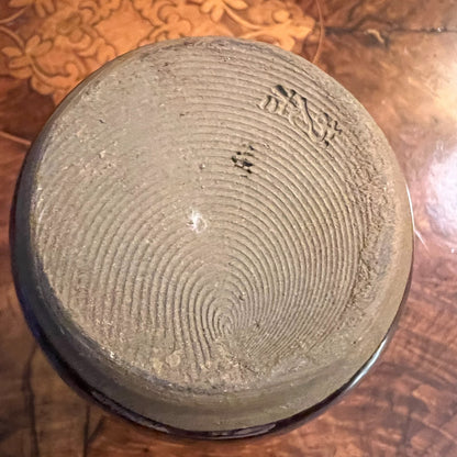 Vintage Navy Brown Pottery Vase 