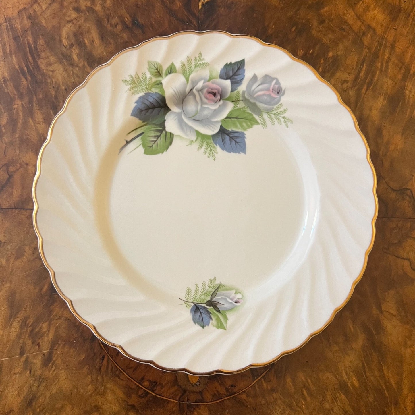 Vintage Old Foley Blue Floral Print Side Plate 