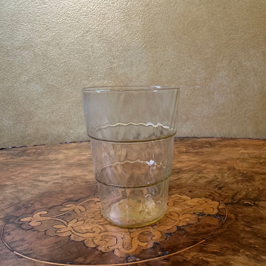 Vintage Pale Yellow Glass Drinking Glass