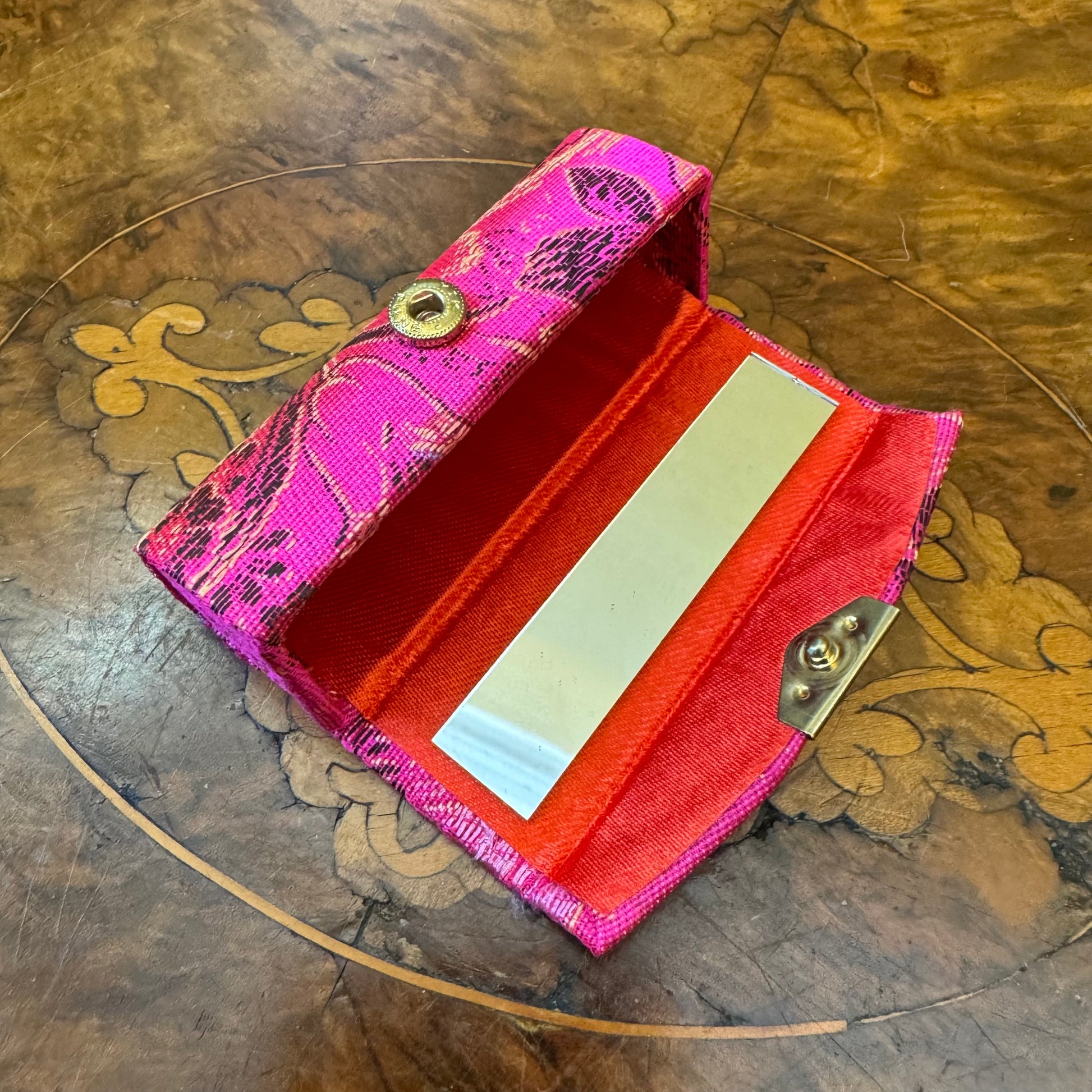 Vintage Pink Fabric Lipstick Case