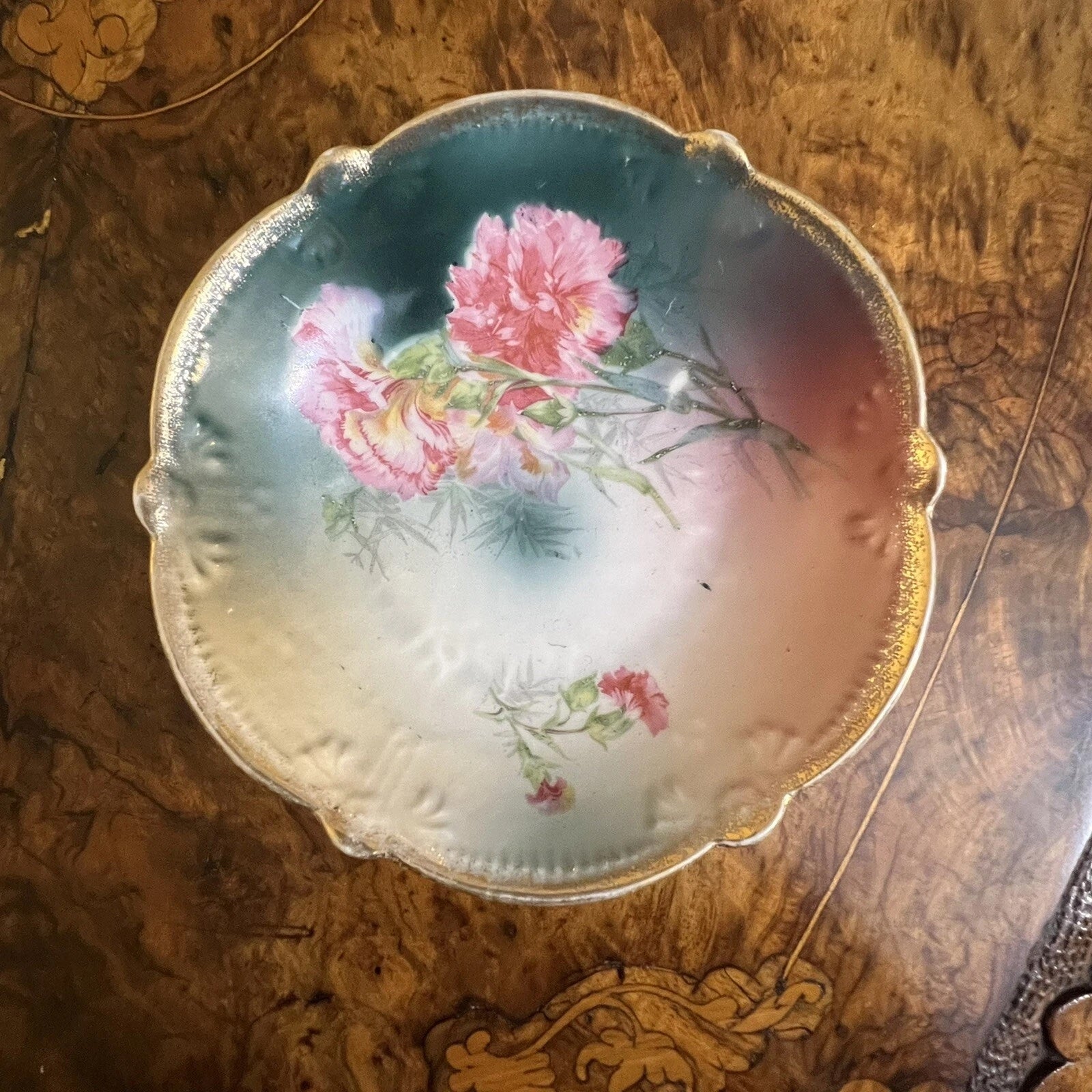 Vintage Pink Floral Printed Dish Bowl 