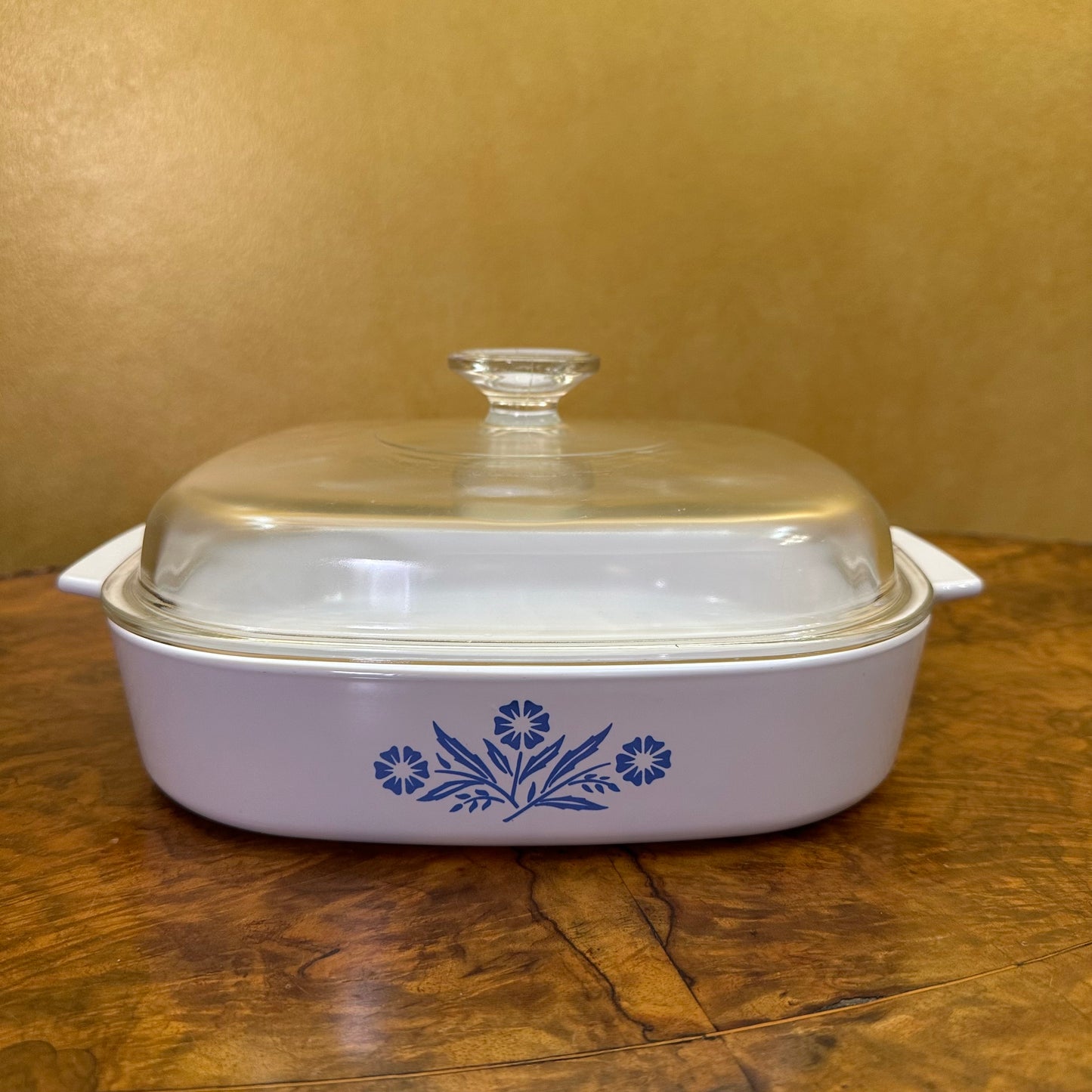Vintage Pyrex White Blue Floral Cooking Dish 